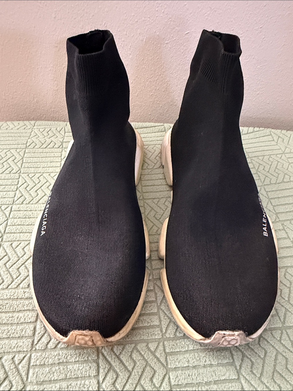 Balenciaga Black Knit Sock-Style Chunky Sole Sneakers - Picture 4 of 5